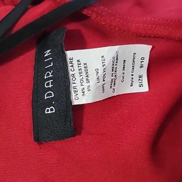 Free with Purchase Nwot B. DARLIN Deep V Back Tie Skater Skirt Mini Dress Cap - Picture 6 of 6